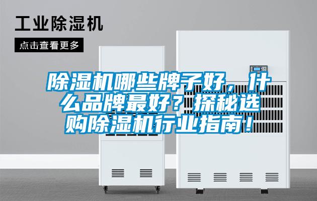 除濕機哪些牌子好，什么品牌最好？探秘選購除濕機行業指南！